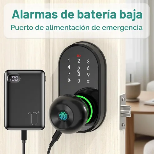 Vista 9 de Smart Door Lock Knob Fingerprint Keypad Keyless Entry Lock for Front Door