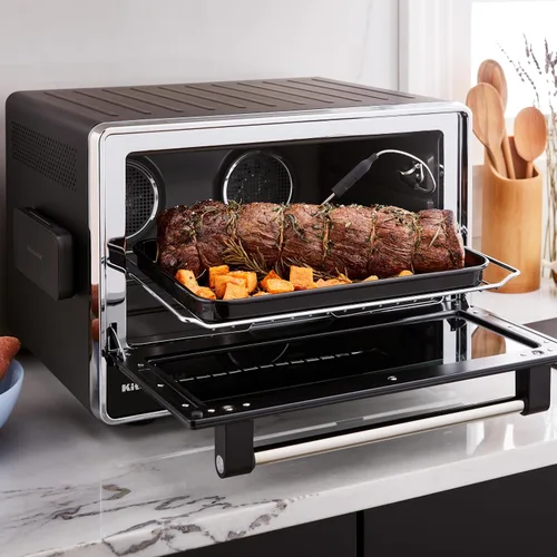 Vista 6 de KitchenAid Horno de convección dual de encimera con freidora de aire y sonda de temperatura - KCO224BM No-Flip Air Fry Basket and 360° Air Fry