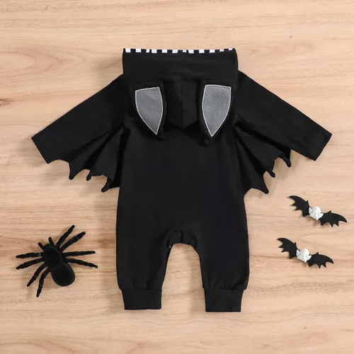 Vista 8 de Traje de una pieza para niños pequeños, mameluco negro para niños
