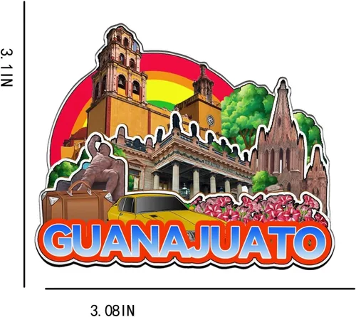 Vista 3 de Guanajuato - Imán de México para nevera de madera 3D, monumentos coleccionables de viaje, decoración hecha a mano, 2081