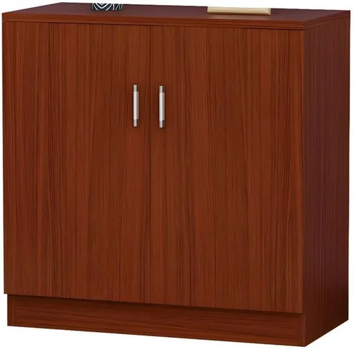 Vista 7 de Modernos estantes ajustables para servidor, armario de madera con puertas, armario de pared de cocina, almacenamiento, comedor, microondas, balcón