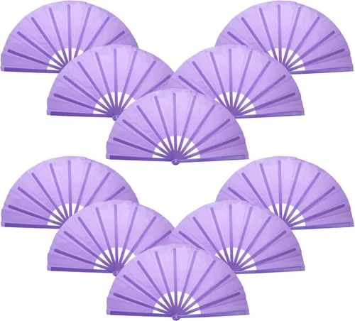 Vista 8 de QIRMIZI Abanico de baile de botas en la línea de tierra, 10 unidades, ventilador plegable grande para Kung Fu chino, baile, festivales de música