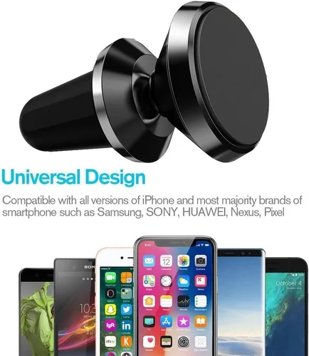 Vista 4 de eTECH Soporte magnético para teléfono de automóvil, montaje magnético universal para iPhone X / 8 Plus / 7 / 6S / 5S, Galaxy S5 / S6 / S7 / S8 / S9