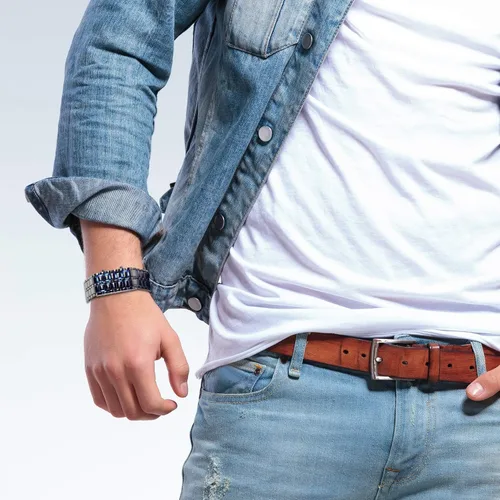Vista 4 de Mastop - Reloj de pulsera digital para hombre, de acero inoxidable, con luz LED roja en forma de lava