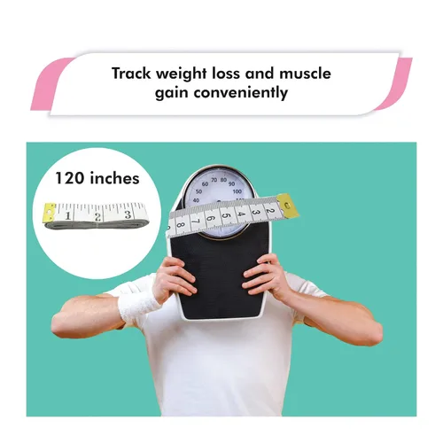 Vista 5 de Gadgetime USA Cinta métrica para costura, costurera, sastrería, tela, cintura, manualidades, fitness, doble cara, multiusos, extra larga, 120