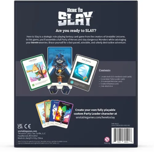 Vista 4 de Unstable Games Juego de Cartas Here to Slay - Juego de Estrategia de Aventura y Fantasía para 2-6 Jugadores, Edades de 10 Años en Adelante - Juego