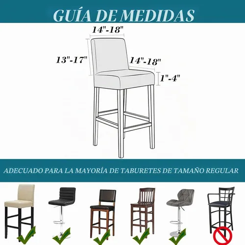 Vista 6 de HFCNMY Fundas para Taburetes de Bar, Paquete de 4 Fundas Elásticas Impermeables de PU para Taburetes de Bar con Respaldos, Fundas para Sillas