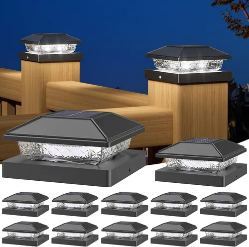 Vista 7 de NIORSUN Luces solares para postes de 4 x 4, blanco cálido, paquete de 12