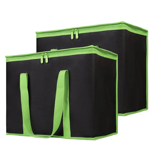 Vista 28 de Bodaon Bolsa de entrega de pizza aislada, 20" x 20" x 8" bolsas calentadoras de pizza para mantener caliente, bolsa aislada para entrega de Negro