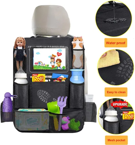 Vista 3 de Tianle Organizador de coche para asiento trasero – Organizador de coche premium con soporte de mesa de 10 pulgadas, 9 bolsillos, artículos