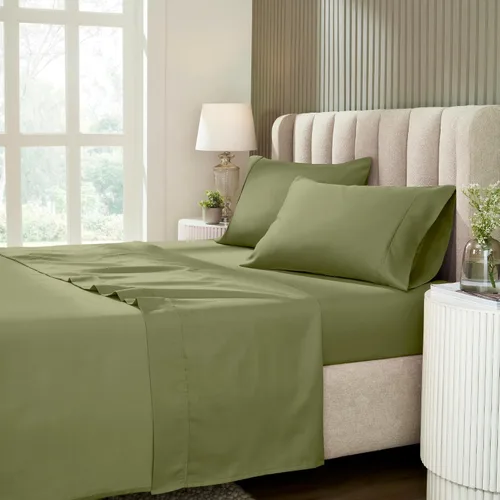 Vista 20 de Superior 1200 Thread Count Cotton Blend Sheet Set, Deep Pocket Sheets, 1 Elastic Deep Pocket Fitted Sheet, 1 Flat Sheet, 2 Pillowcases, Cotton Rich
