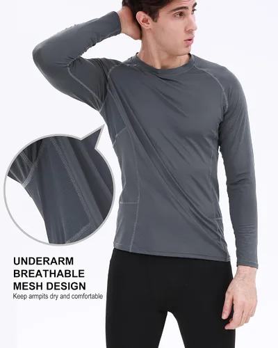 Vista 3 de BOOMCOOL 13 Pack Long Sleeve Compression Shirts for Men Workout Clothes Gym T Shirt for Rash Guard Sports Undershirt