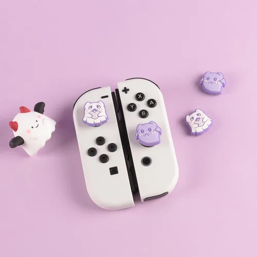 Vista 5 de BLINGKIYO 4 tapas de agarre para el pulgar de Halloween, cubierta analógica para Switch OLED Joycon, tapas de agarre de pulgar para Switch & Switch