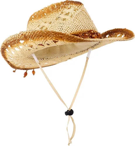 Vista 24 de Sombrero vaquero de paja con banda decorada, para disfraces de niños, de Simplicity