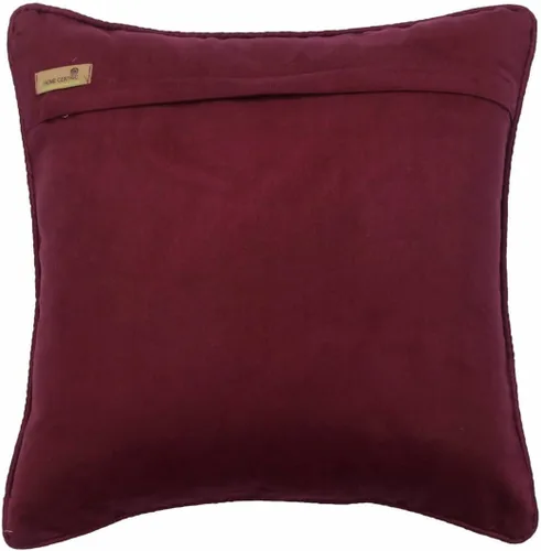 Vista 4 de The HomeCentric Fundas de cojín para sofá, color borgoña de 14 x 14 pulgadas, fundas de almohada de seda jacquard para sofá, diseño de damasco