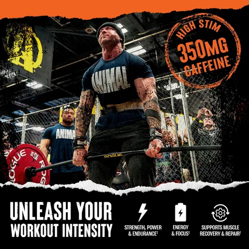 Vista 6 de Animal Fury - Suplemento en polvo antes del entrenamiento para energía y concentración, 0.18 onzas de BCAA y 350 mg de óxido nítrico de cafeína sin