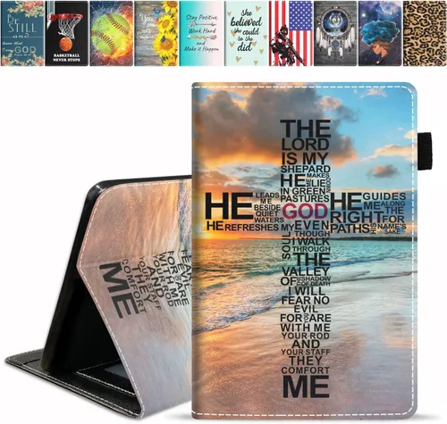 Vista 20 de Funda para tablet Amazon Fire HD 10 de 10.1 pulgadas (9ª/7ª generación, versión 2019/2017) – Funda de piel sintética con soporte para tarjeta