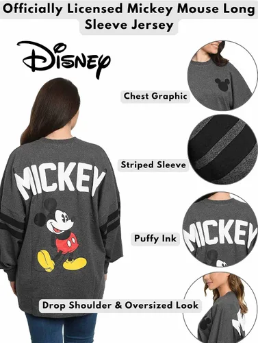Vista 4 de Disney Jersey de manga larga de Mickey Minnie Mouse de gran tamaño para mujer