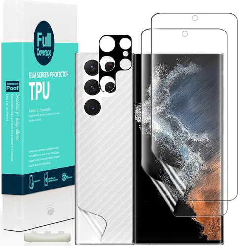 Vista 8 de Ibywind Protector de pantalla para SamSung Galaxy S22 5G, 2 unidades, vidrio templado de dureza 9H y protector de lente de cámara, con marco