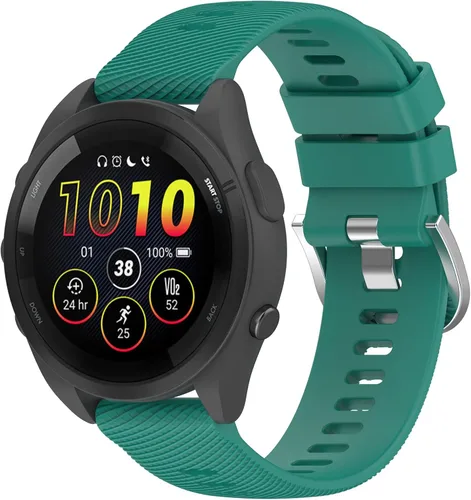 Vista 15 de Correa de reloj Garmin Forerunner 165 para mujeres y hombres, 0.787 pulgadas, ajustable, de silicona, suave, de repuesto, para Garmin Forerunner 165
