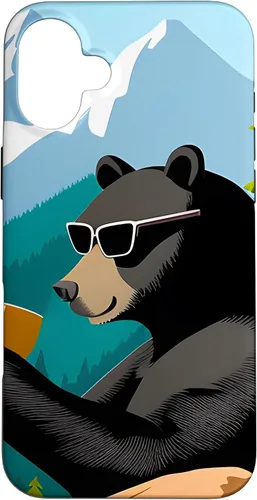 Vista 22 de iPhone 16 Bear Enjoying A Coffee Case