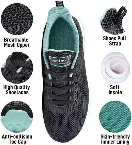 Vista 6 de Zapatos deportivos para correr con aire para mujer, ligeros, con amortiguación de aire, para gimnasio, entrenamiento, deportes