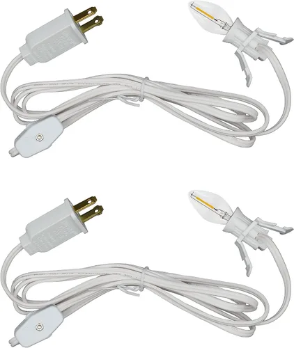 Vista 7 de Creative Hobbies® Cable de lámpara de repuesto de una sola luz para casa de pueblo de Navidad, incluye bombilla LED, 1 paquete