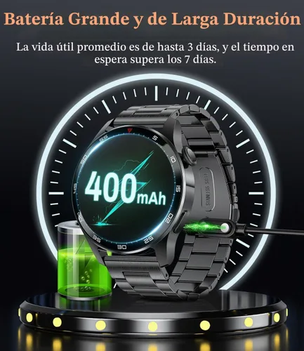 Vista 7 de Relojes inteligentes para hombres (respuesta/llamadas de marcación), pantalla AMOLED de 1.43 pulgadas siempre encendida, rastreador de actividad