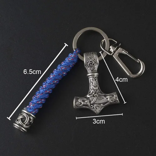 Vista 6 de Viking Thor Hammer Mjolnir - Llavero con cordón