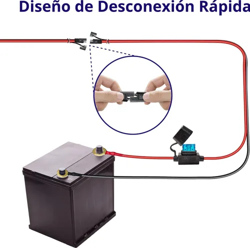 Vista 6 de BFXM Cable de Carga 10AWG 3.05MT, Arnés de Desconexión Rápida de Terminal de Junta Tórica SAE, Cables de Extensión de Conectores SAE de 2 Pines