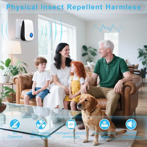 Vista 4 de Repelente ultrasónico de control de plagas para interiores, repelente de ratones con enchufe electrónico para roedores, ratas, arañas, hormigas