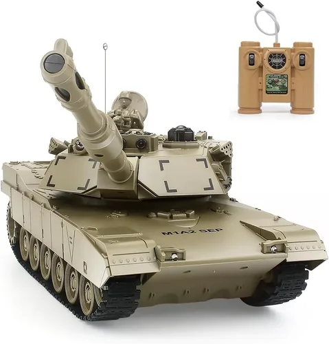 Vista 9 de BEAURE Tanques RC, 1:28 WW2 Tanque Alemán Tiger Juguetes para Niños, 9 Canales Vehículos de Control Remoto con Sonido y Luz, Juguetes Militares RC