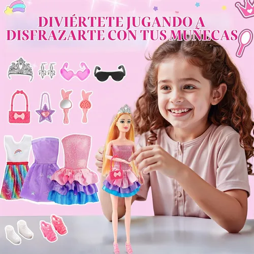 Vista 3 de Conjunto de coche y muñeca RC rosa, baterías recargables juguetes