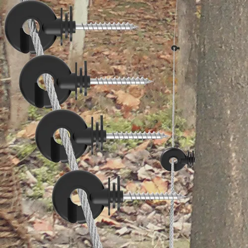Vista 3 de NQN 30 Piezas Aisladores Negros para Cerca Eléctrica, Aislador de Rosca, Poste de Anillo para Cerca, Aislador para Poste de Madera y 1 Pieza