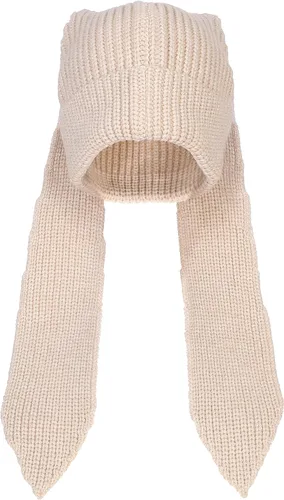 Vista 19 de Gorro de punto con orejas largas de conejo, gorro divertido de invierno, gorro cálido de punto de conejo de ganchillo para exteriores
