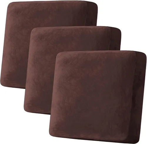 Vista 12 de H.VERSAILTEX Funda de cojín elástica de terciopelo para sofá, funda de cojín de felpa para cojines de silla, protector de muebles, cojín de asiento