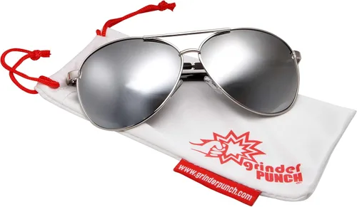 Vista 2 de grinderPUNCH - Gafas de sol de aviador de gran tamaño XL, de marco ancho, extra grandes, 5.827in