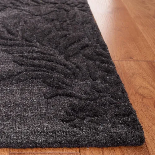 Vista 4 de SAFAVIEH Jardin Collection - Alfombra de área de 5 x 8 pies, color negro, lana hecha a mano, ideal para zonas de alto tráfico en sala de estar