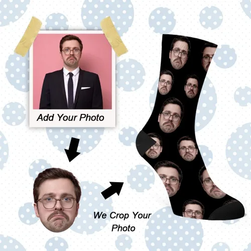 Vista 3 de Jecivila Calcetines personalizados con foto, calcetines divertidos personalizados, imprime tu imagen, regalos divertidos personalizados para hombres