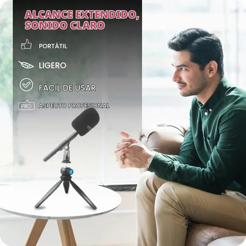 Vista 3 de Movo HMT-2 Soporte de micrófono de trípode de mesa para Movo WMX-HM y Rode Interview Go Adaptadores de micrófono inalámbrico de mano. Perfecto