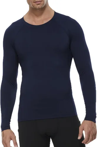 Vista 2 de Camisas de compresión para hombre, manga larga, capa base, secado rápido, camisetas de entrenamiento para correr, para gimnasio