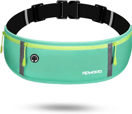 Vista 14 de Cinturón delgado para correr, soporte para teléfono de 3 bolsillos para correr, caminar, andar en bicicleta, riñonera impermeable para mujeres