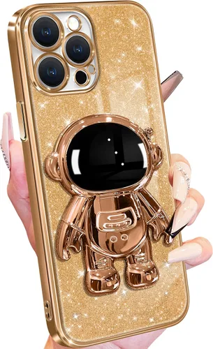 Vista 17 de Buleens Funda para iPhone 11 Pro Max Astronauta, Fundas Transparentes para iPhone 11 ProMax con Papel con Purpurina y Soporte de Astronauta, Mujeres