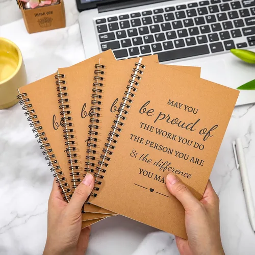 Vista 5 de 12 cuadernos en espiral inspiradores A5, regalo de agradecimiento a granel, bloc de notas motivacionales de 6 x 8 pulgadas, 100 páginas/50 hojas