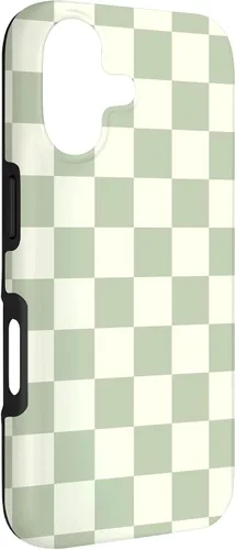 Vista 3 de Funda clásica Checkered Checker Checkerboard Light Sage Green para iPhone 17