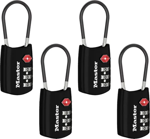 Vista 19 de Master Lock 4688D Candado para Equipaje con Combinación Personalizable Aprobado por TSA, 1 Unidad, Plateado Colores surtidos
