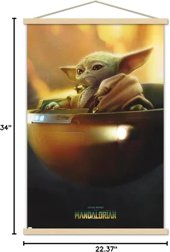 Vista 7 de Trends International Star Wars: The Mandalorian Season 3 - Póster de pared Grogu in Pod de 22.375 x 34 pulgadas, paquete de impresión premium