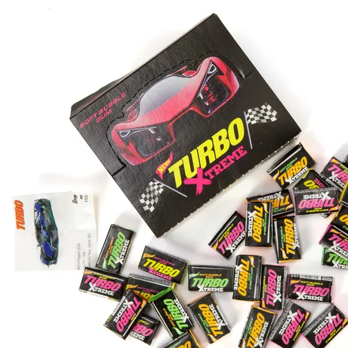 Vista 2 de Goma de mascar Turbo Xtreme Soft Bubble Gum Retro Regalo Importado Dulces de Cumpleaños (100 unidades)