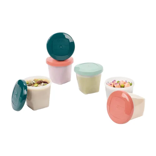 Vista 8 de Babymoov Tarros de comida ecológicos para bebés, juego de 6 (6 onzas cada uno), recipientes de almacenamiento sin BPA, hechos de caña de azúcar