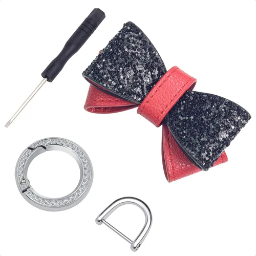 Vista 5 de Leather bowknot keychain for Women